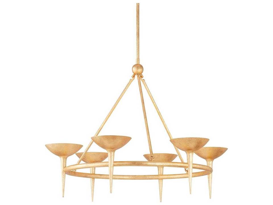 Cecilia 6-Light Chandelier in Vintage Gold Leaf