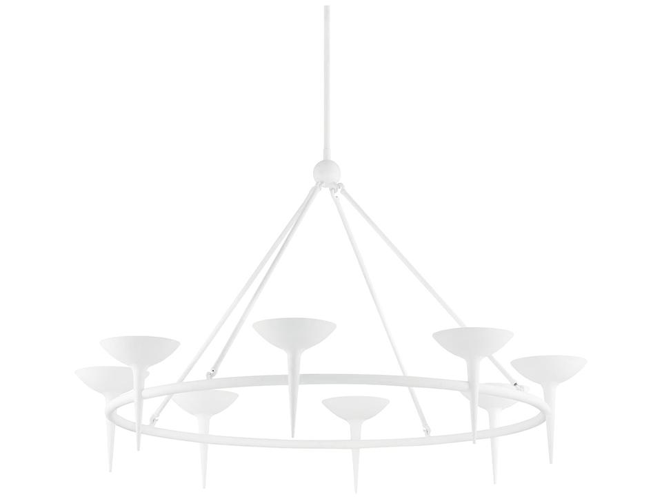 Cecilia 8-Light Chandelier in Gesso White with Aluminum and Stainless Steel