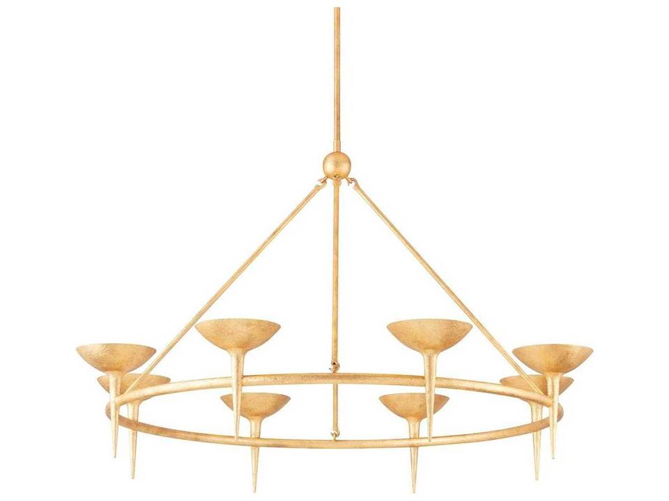 Cecilia 8-Light Chandelier in Vintage Gold Leaf with Aluminum and Stainless Steel