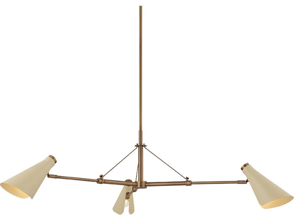 Andersen 3-Light Patina Brass Soft Sand Chandelier