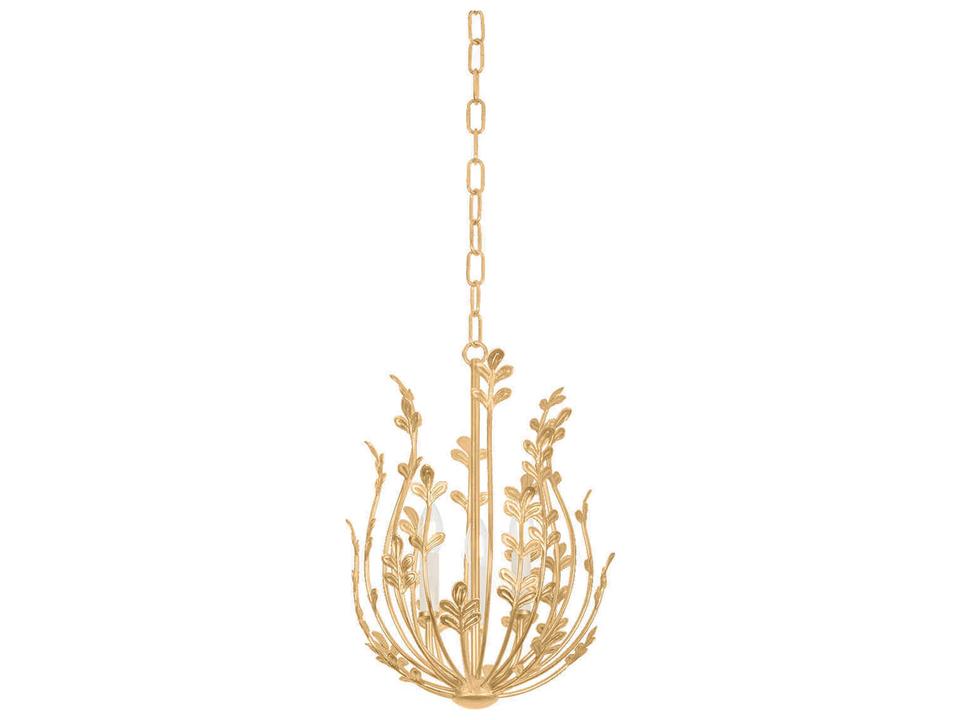 Delmore 3-Light Chandelier in Vintage Gold Leaf and Iron