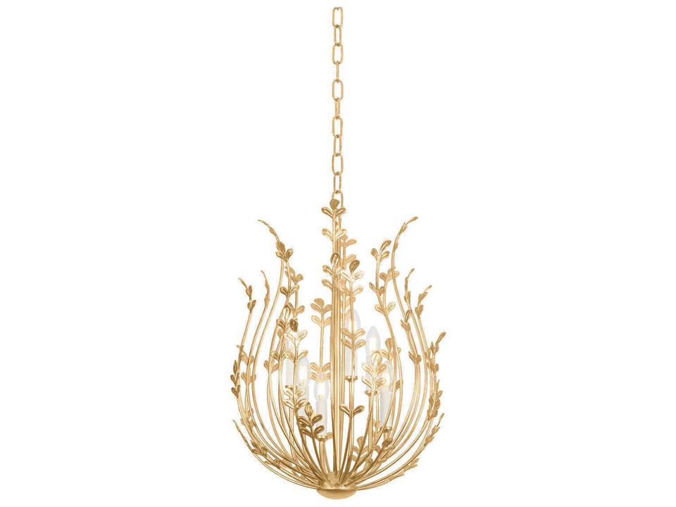 Delmore 6-Light Chandelier in Vintage Gold Leaf and Iron