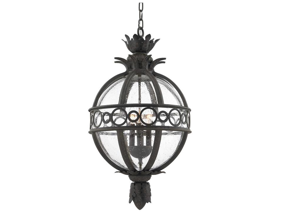 Campanile Outdoor Pendant French Iron 4 Light Hanging Lantern