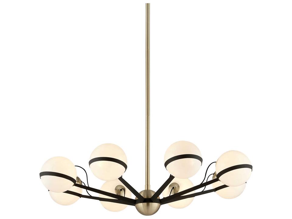 Ace 8-Light Chandelier in Textured Bronze and Brushed Brass