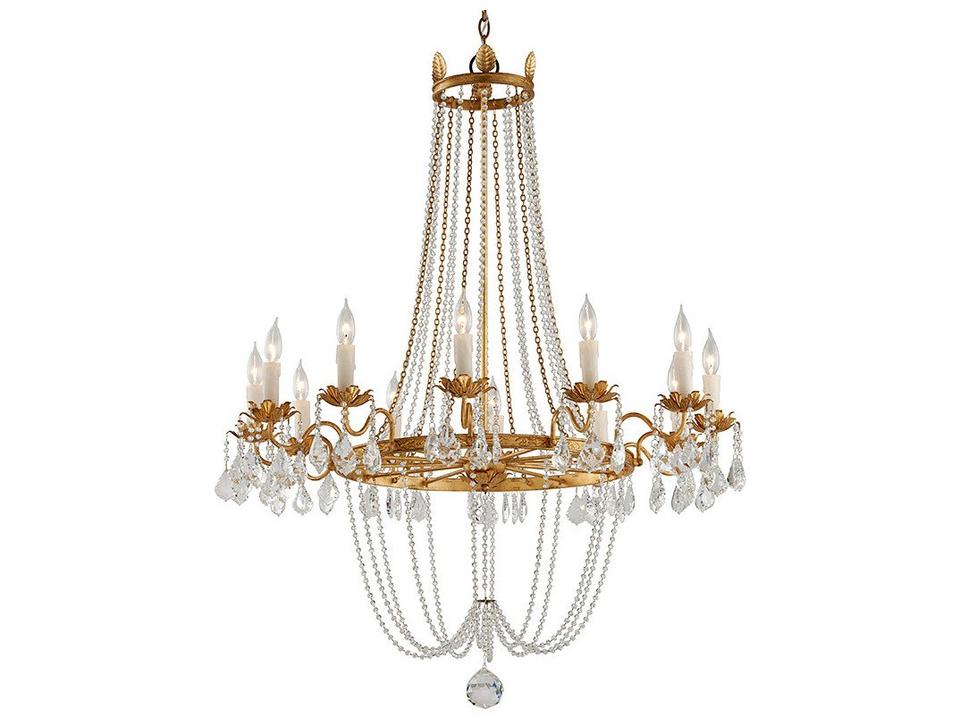 Viola 12-Light Vintage Gold Leaf Traditional Candelabra Chandelier