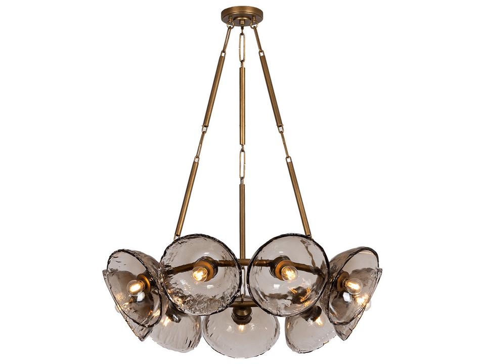 9-Light Diego Chandelier in Patina Gold Leaf