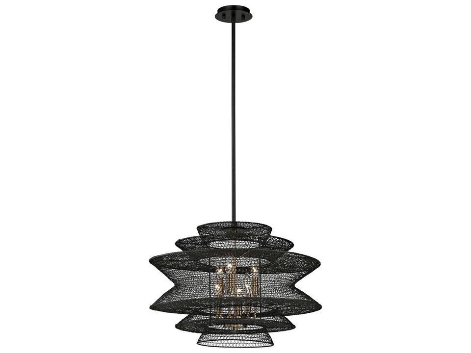 Kokoro Pendant Modern 6-Light Soft Black Fixture