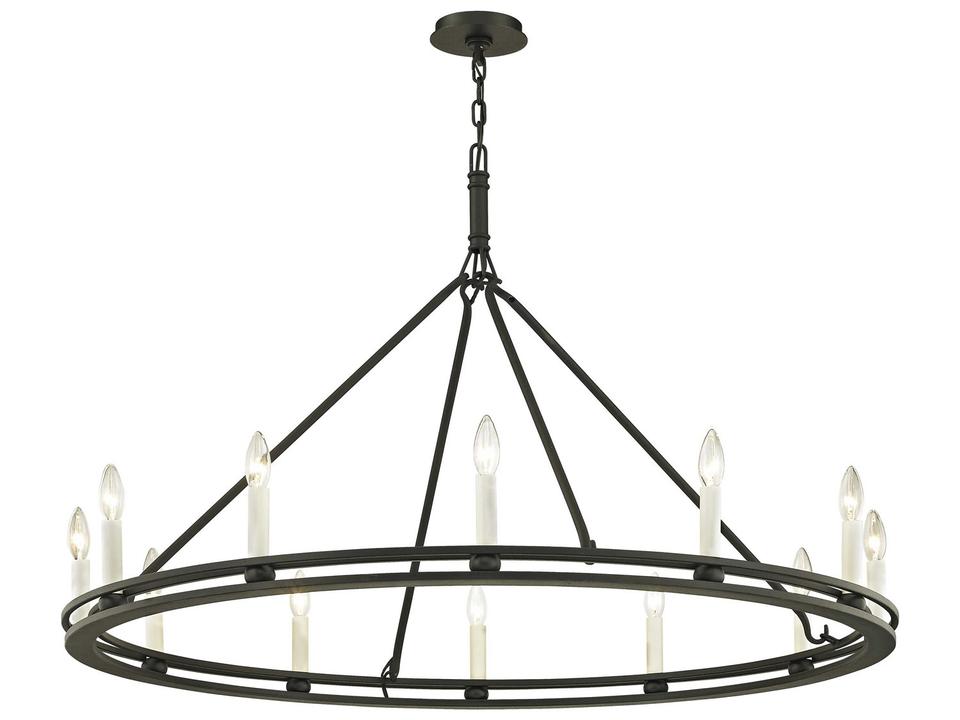 Sutton 12-Light Chandelier in Textured Black