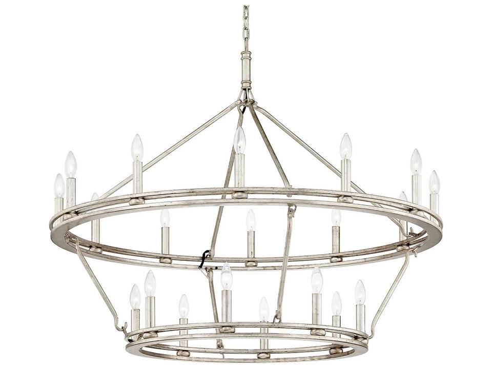 Sutton 20-Light Chandelier in Champagne Silver Leaf