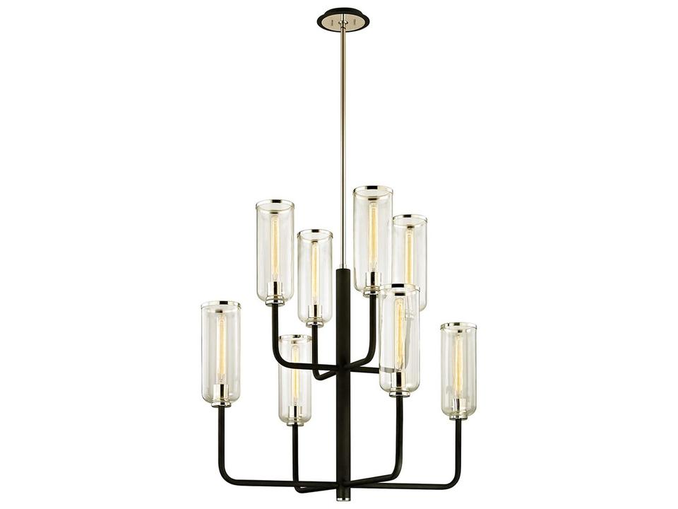 Aeon 8-Light Chandelier in Carbide Black and Polished Nickel