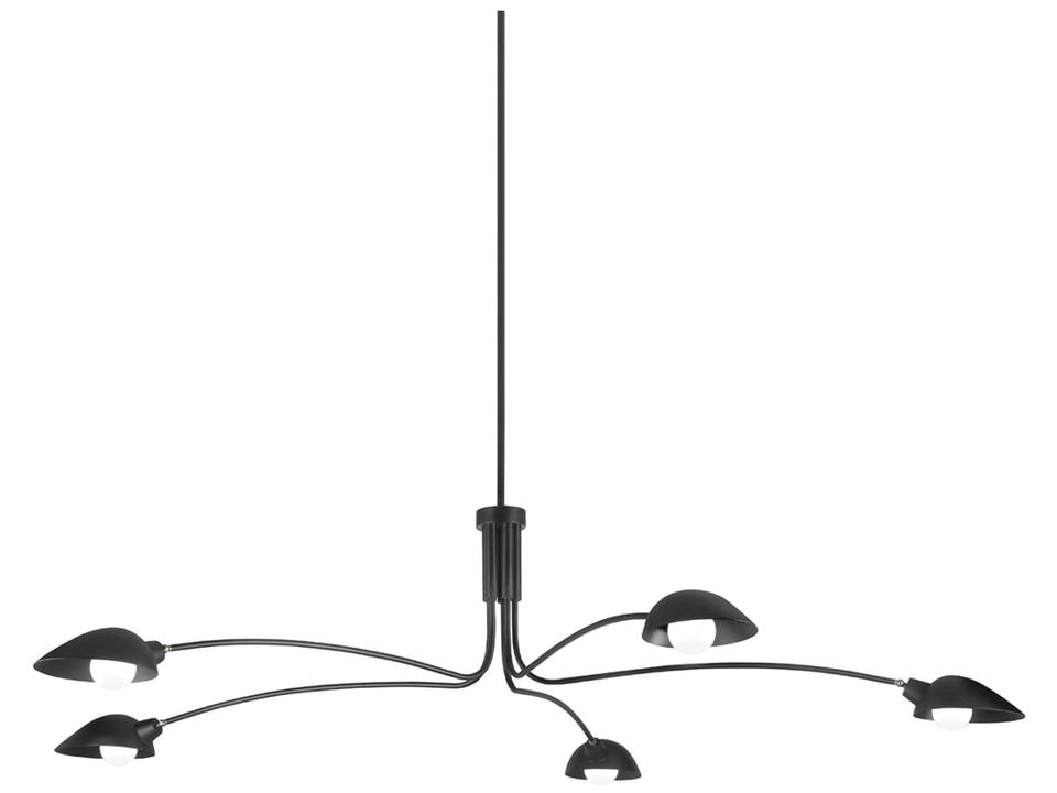 Leo 5-Light Chandelier in Soft Black Metal