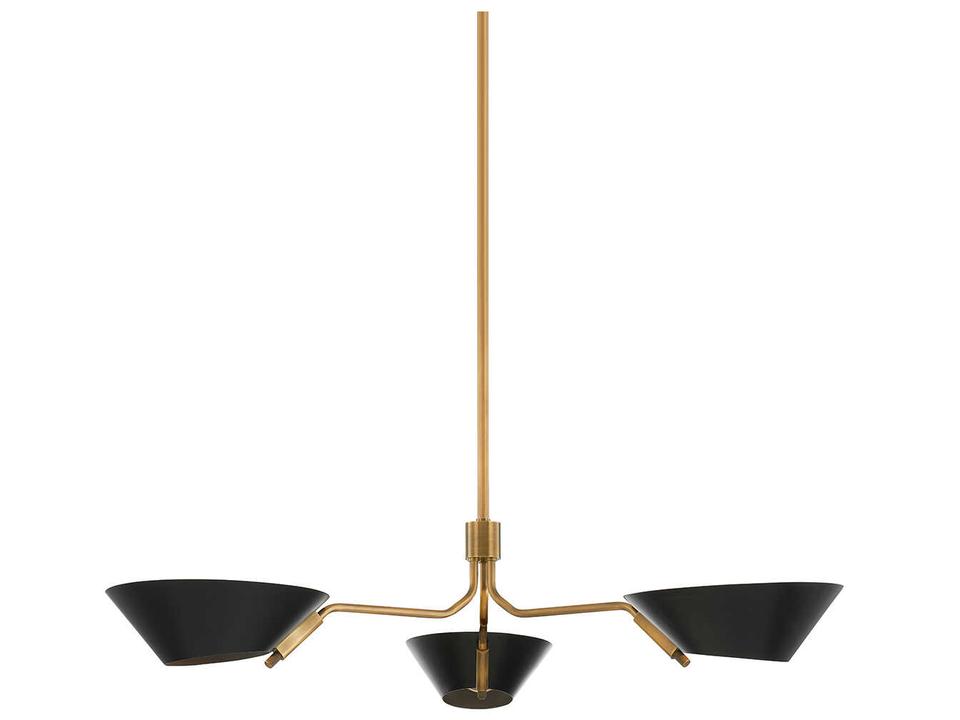 Sacramento Chandelier in Patina Brass and Soft Black