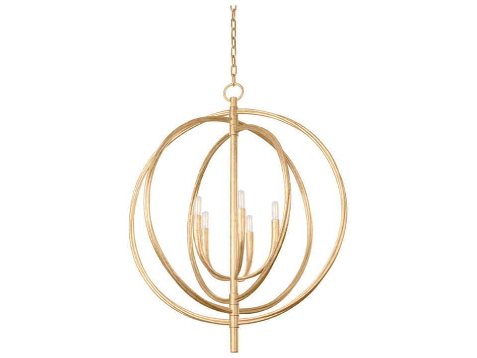 Fillea 5-Light Orb Pendant Light in Vintage Gold Leaf