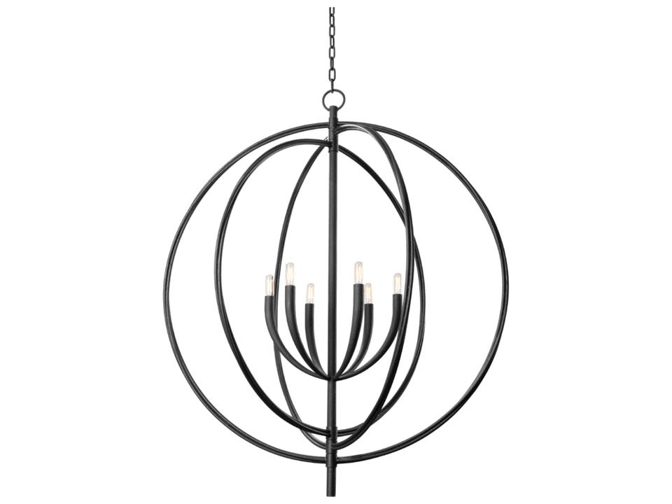 Fillea 6-Light 40-Inch Pendant Light in Black Iron