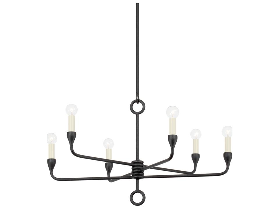Orson 6-Light Chandelier in Black Iron Steel