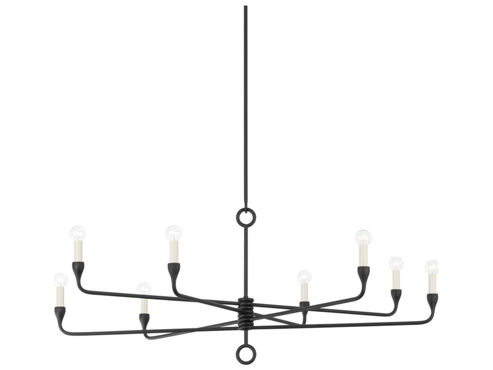 Orson 8-Light Chandelier in Black Iron
