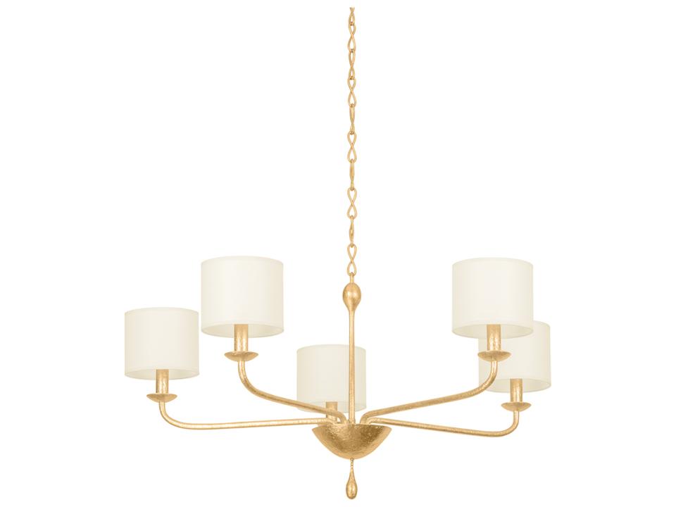 Osmond 5-Light Chandelier in Vintage Gold Leaf Steel