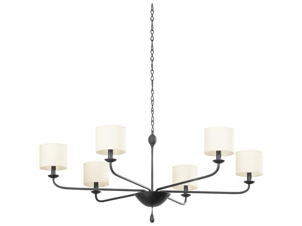 Osmond 6-Light Black Iron Drum Chandelier