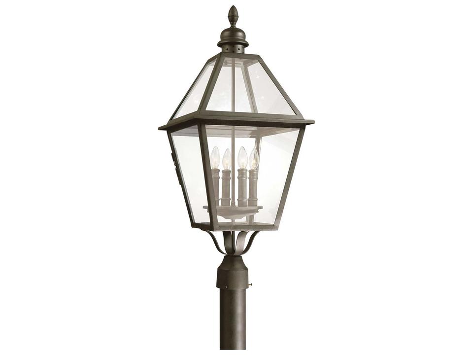 Townsend 4-Light Outdoor Post Light in Natural Bronze and Clear Glass