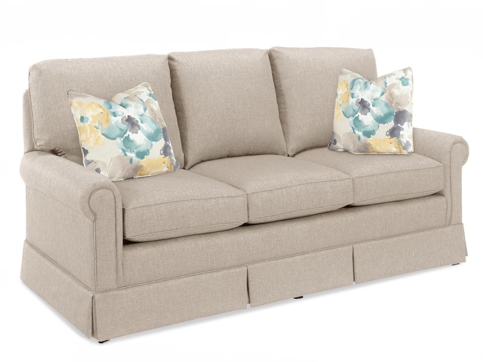 Carolina 3-Seat Upholstered Sofa with Rolled Arms