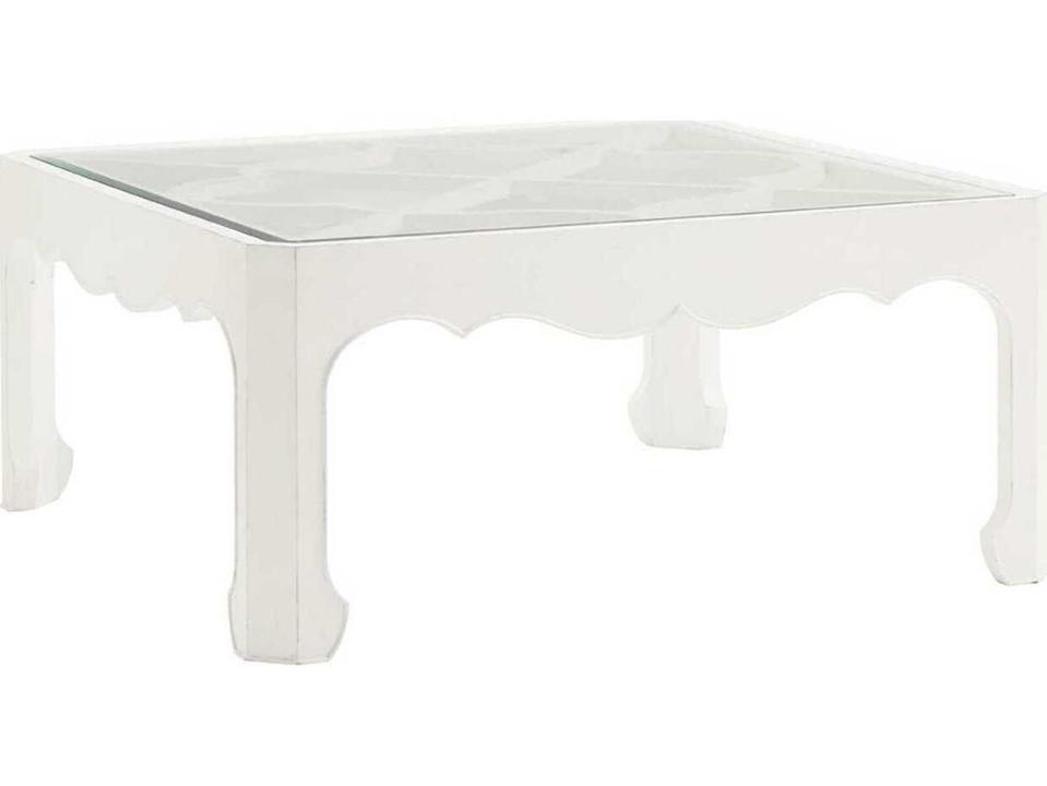 Ivory Key Cassava Square Coffee Table with Glass Insert