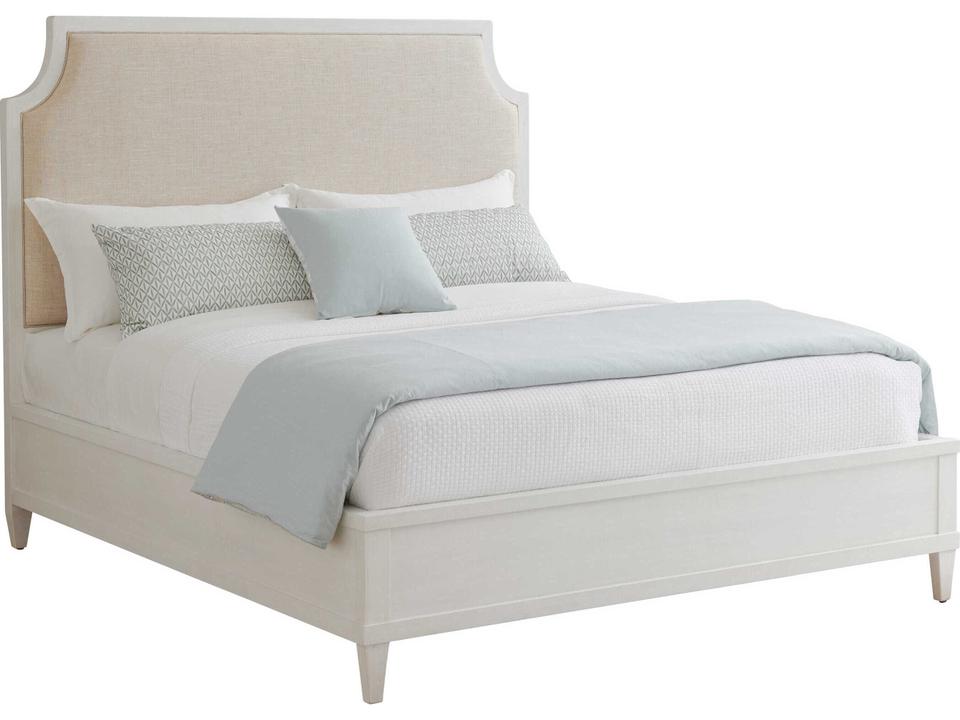 Ocean Breeze Belle Isle Upholstered Queen Platform Bed in Shell White