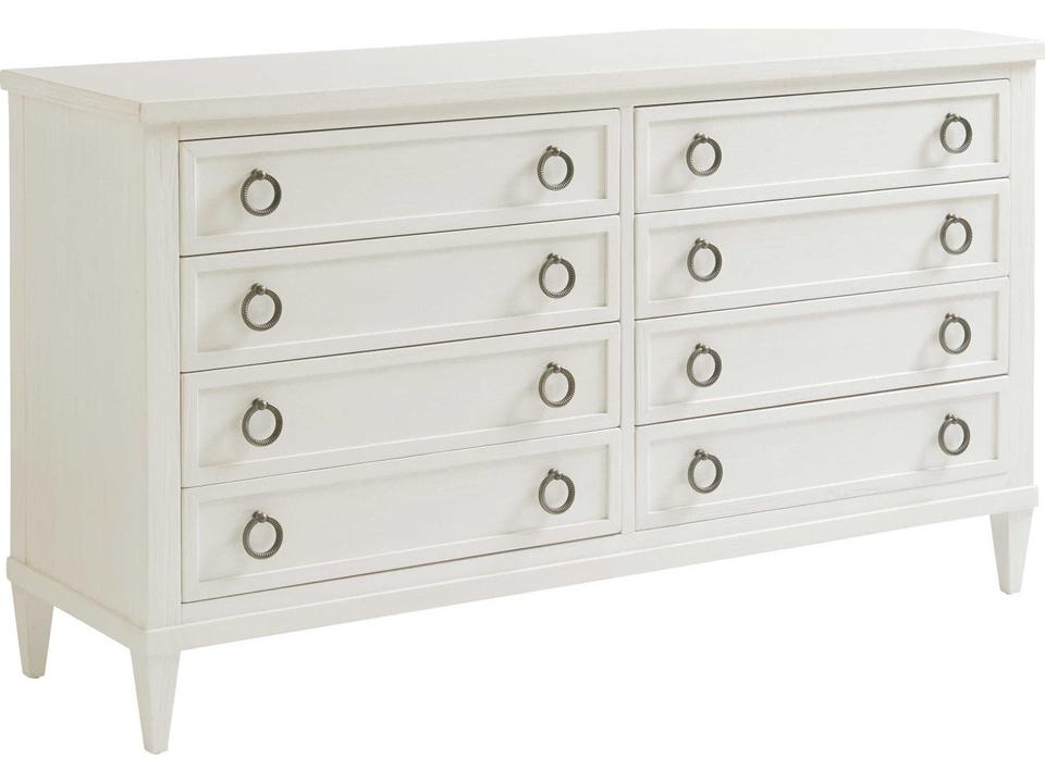Ocean Breeze Kings Bay 8-Drawer Double Dresser in Shell White