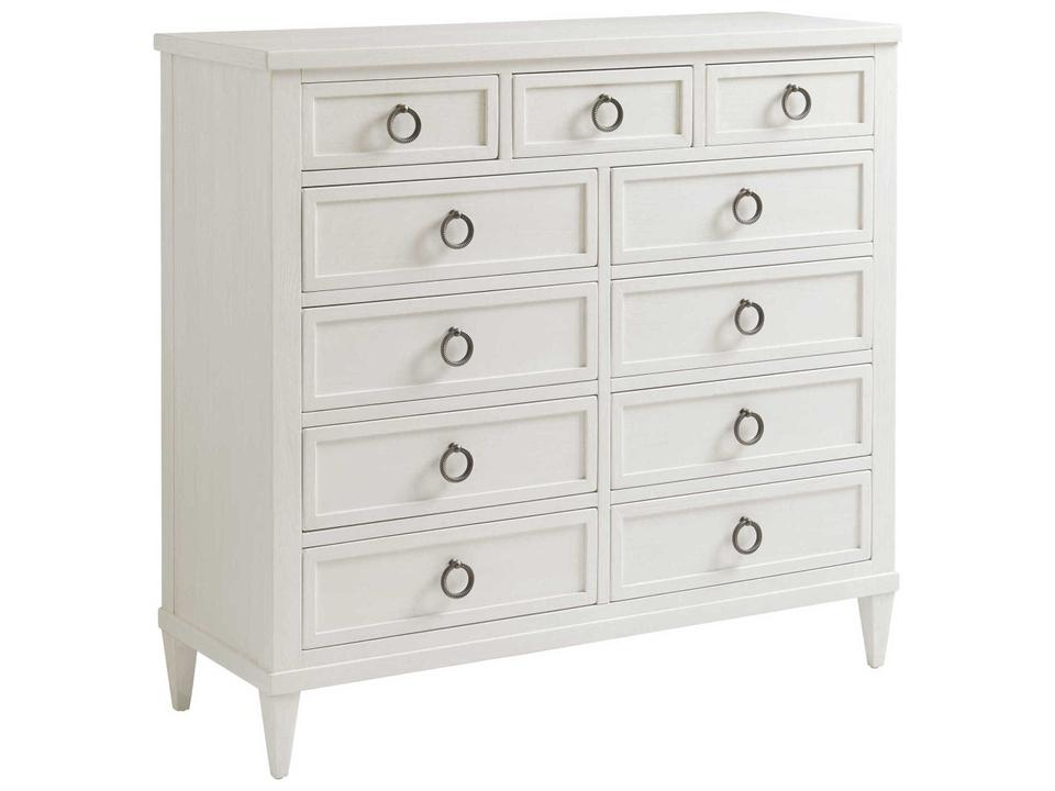 Home Pinecrest 11-Drawer Gentleman's Chest in Shell White