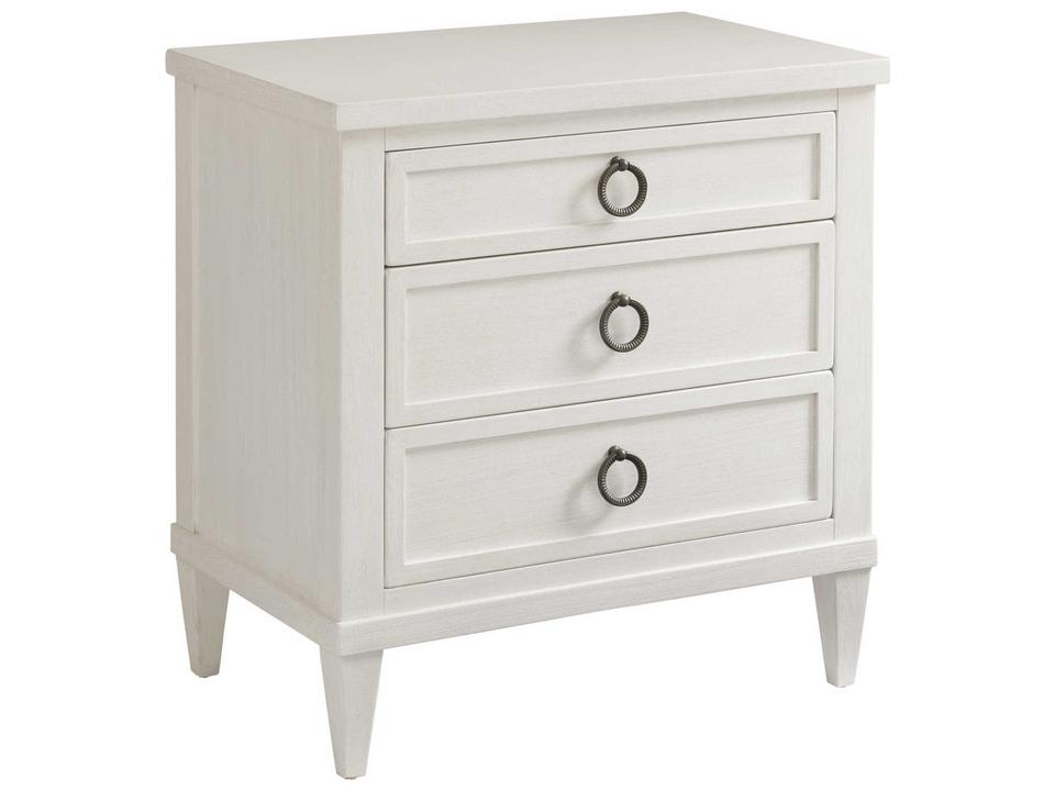 Ocean Breeze Bonita 3-Drawer Nightstand in Shell White
