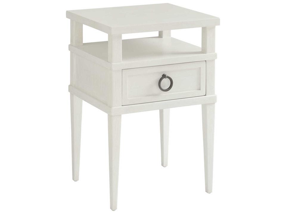 Home Collier 1-Drawer End Table in Shell White