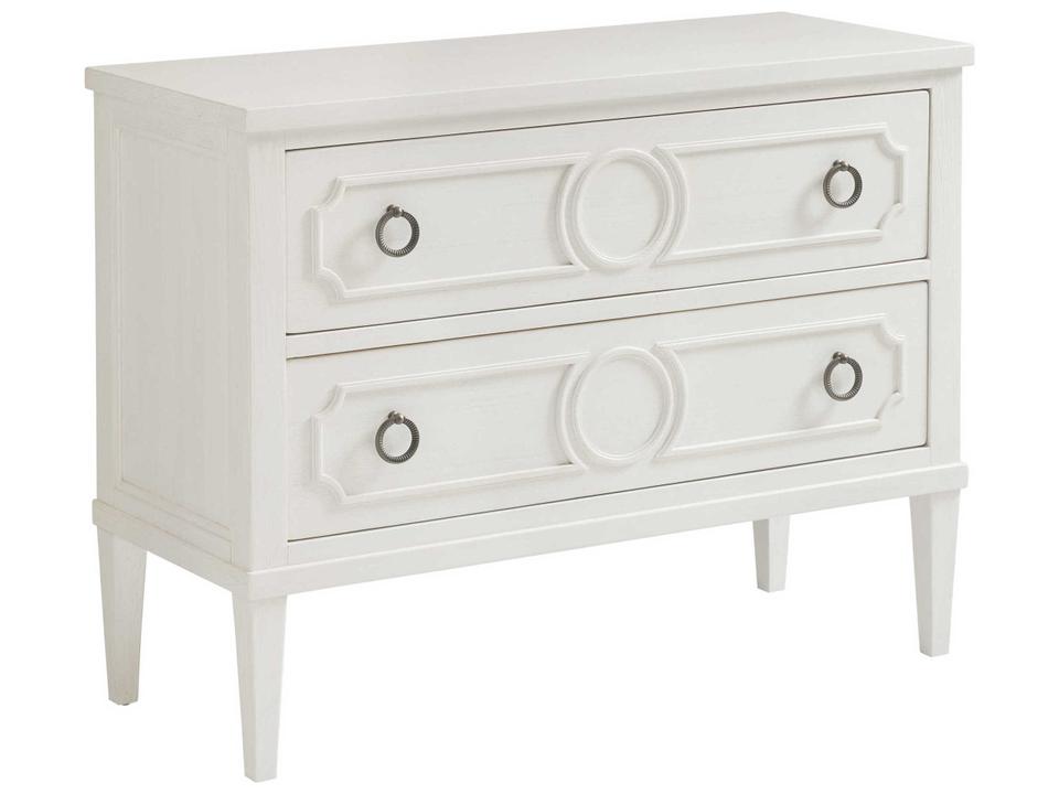 Ocean Breeze Brantley 2-Drawer Nightstand in Shell White