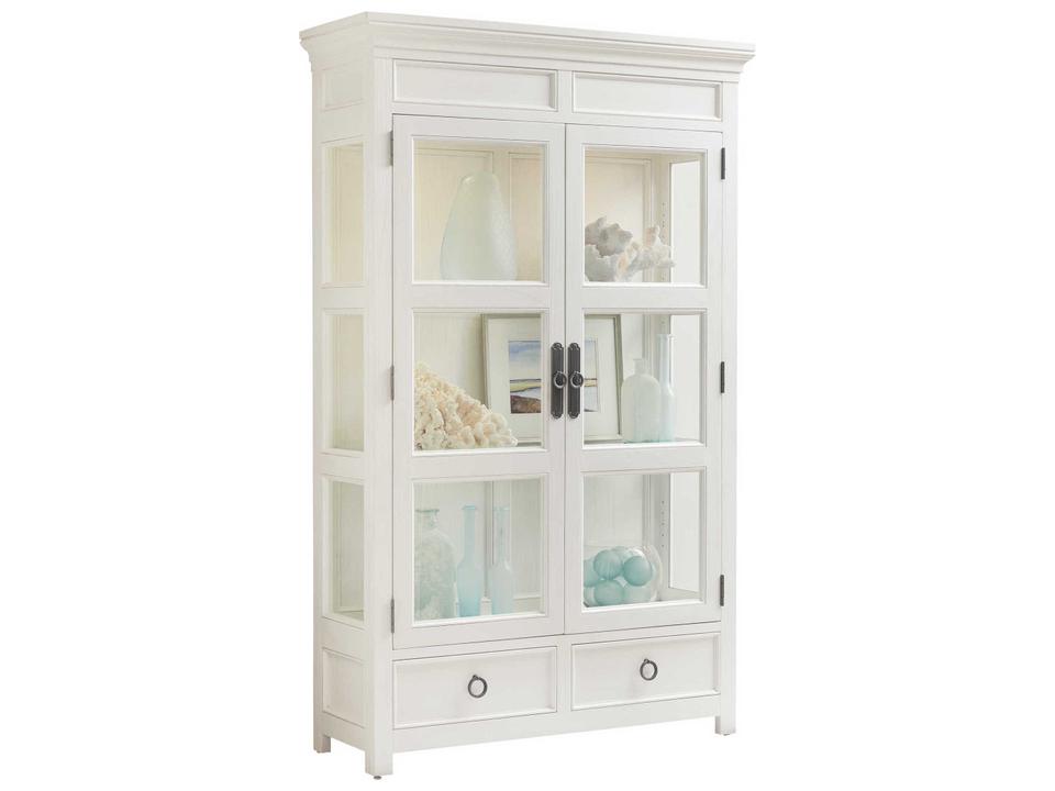 Ocean Breeze Sanctuary Curio China Cabinet in Caribbean Sands