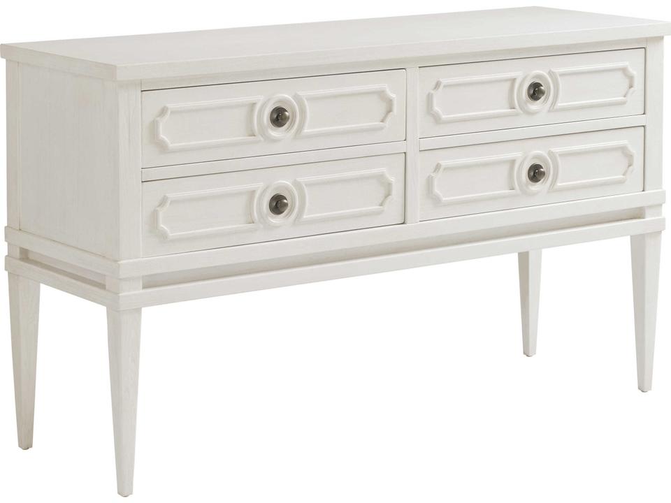 Ocean Breeze Delray 62-Inch 4-Drawer Server in Shell White