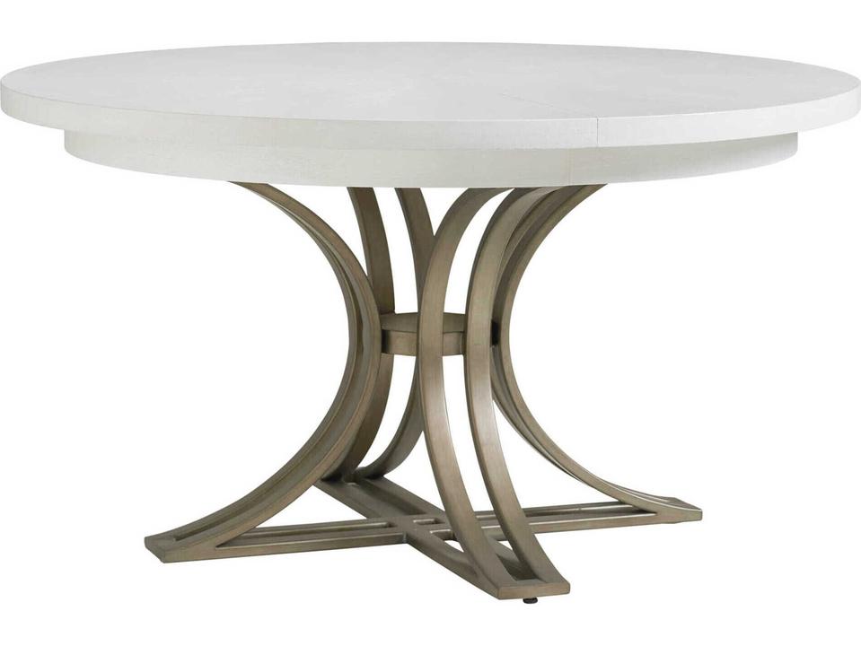 Ocean Breeze Savannah 54-Inch Round to Oval Dining Table in Shell White