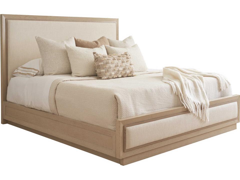 Sunset Key Grayson Upholstered King Panel Bed in Shadow Finish