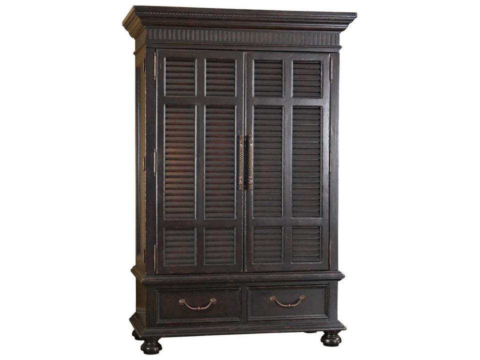 Kingstown Trafalgar British Colonial Style Armoire with Louvered Doors