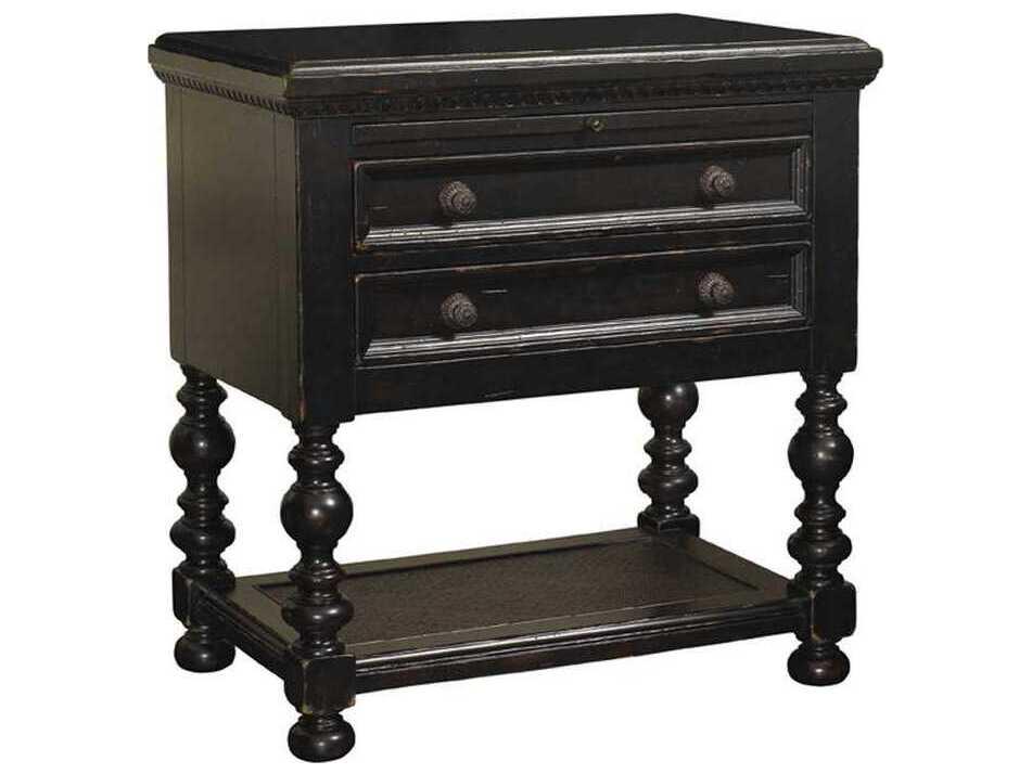 Home Kingstown Phillips 2-Drawer Nightstand in Tamarind Black