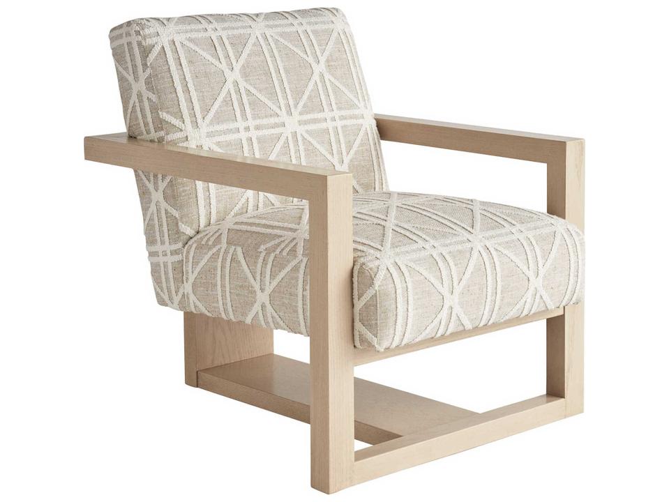 Sunset Key Flanders Fabric Accent Chair with Exposed Wood Frame