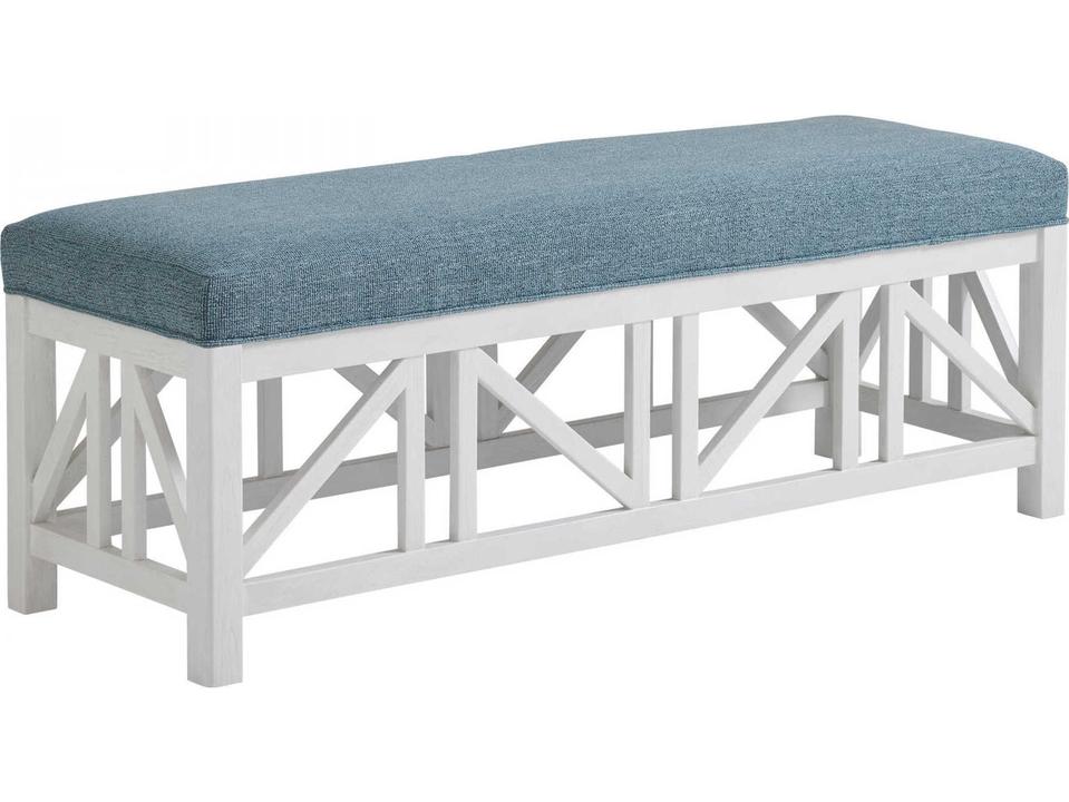 Ocean Breeze Birkdale Leather Bench in Caribbean Sands