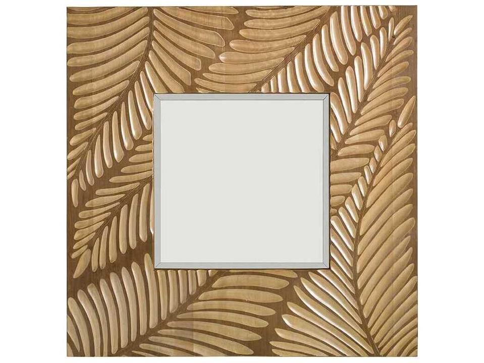 Twin Palms Freeport Square Mirror in Medium Umber Finish