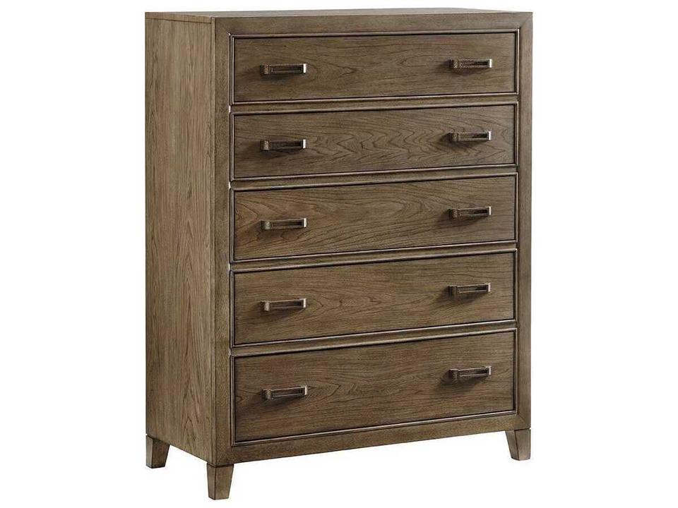 Home Cypress Point Brookdale 5-Drawer Chest in Hatteras Gray