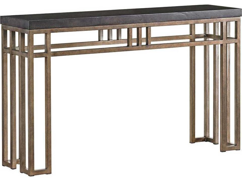 Cypress Point Montera Travertine Console Table in Burnt Sienna and Stained Travertine