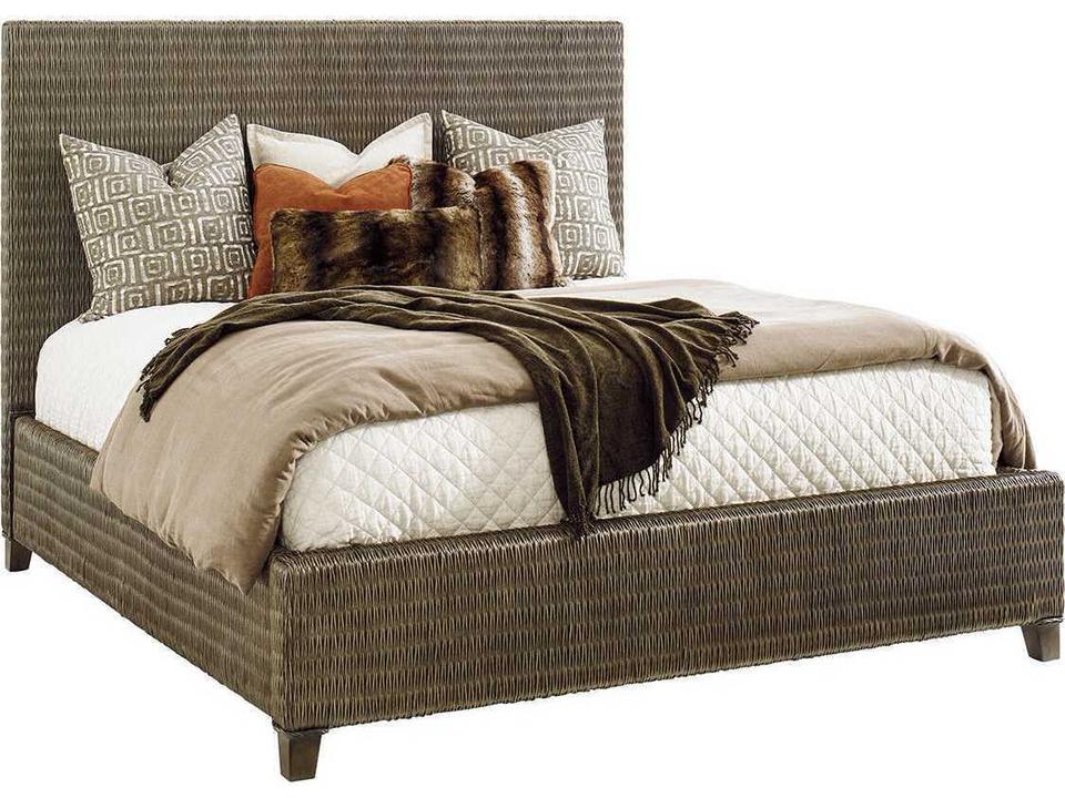 Home Cypress Point Driftwood Isle Woven California King Platform Bed in Smoke Gray