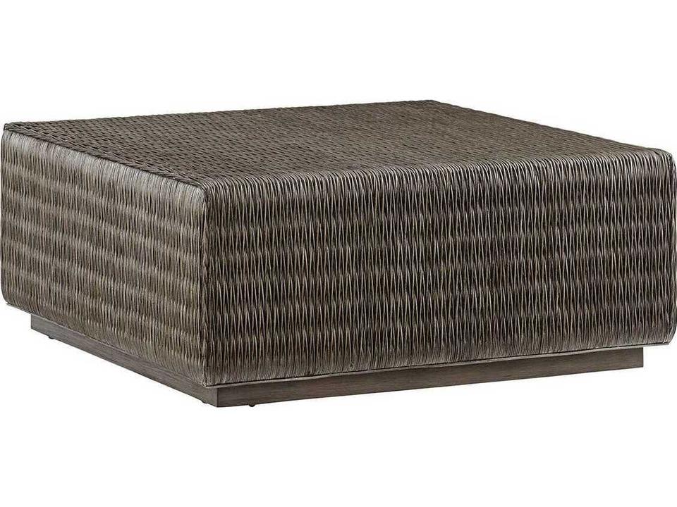 Cypress Point Seawatch Woven Square Coffee Table Smoke Gray