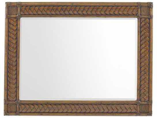 Bali Hai Sunrise Landscape Mirror in Medium Brown