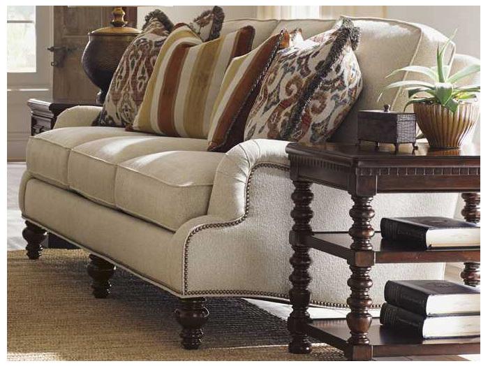 Home Kilimanjaro 3-Seat Fabric Sofa with Nailhead Trim