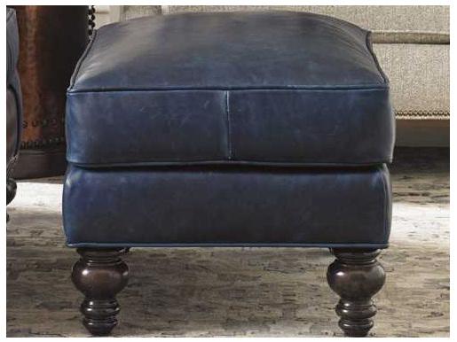 Amelia Upholstered Ottoman with Nailhead Trim