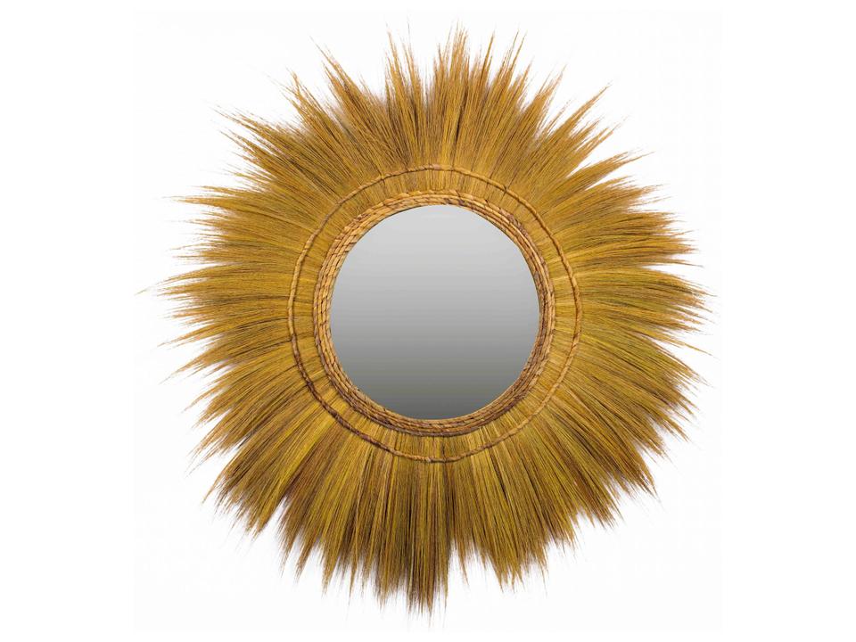 Mettu 51" Natural Grass Round Wall Mirror
