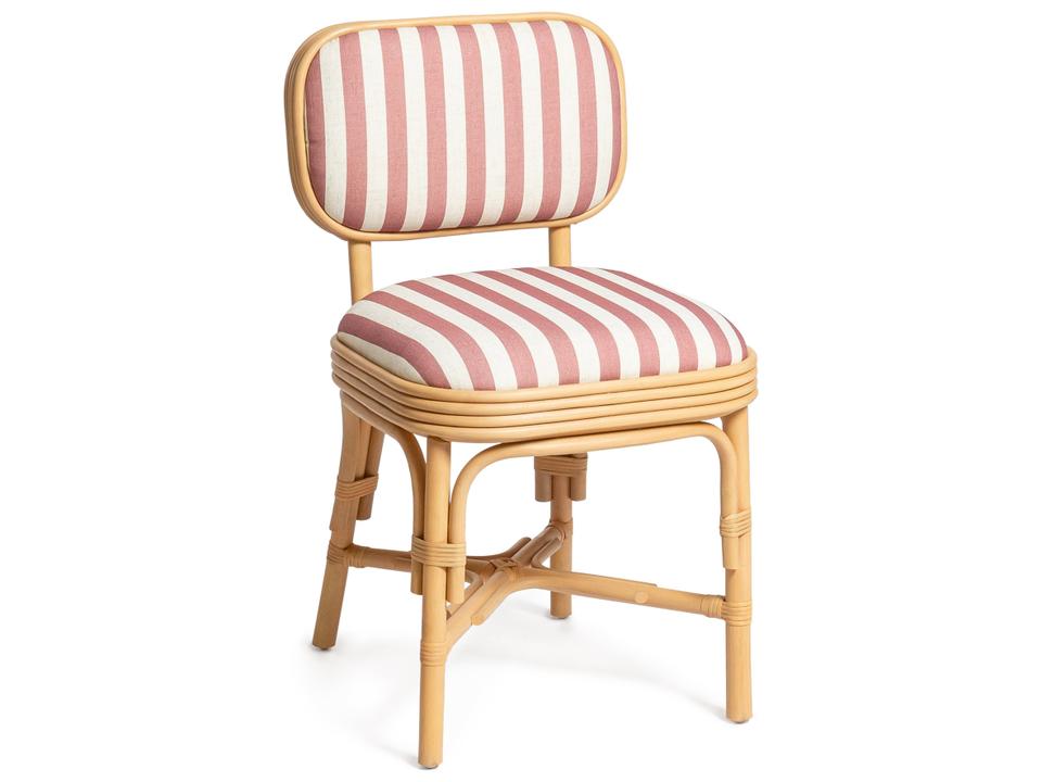 Dorine Striped Performance Linen & Rattan Dining Chair