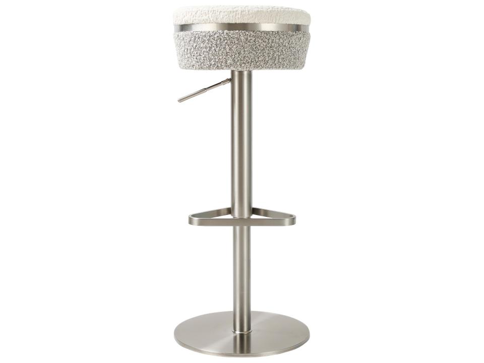 Astro White and Grey Boucle Adjustable Stool